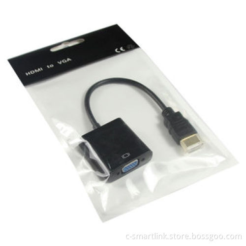 HDMI to VGA Cable, HDMI to VGA Adapter, HDMI to VGA M/F Active Adapter in Black